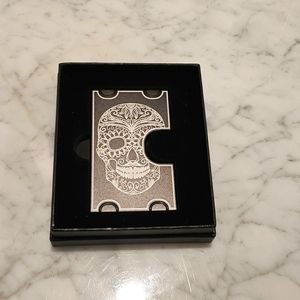Metal Wallet with Skull Design